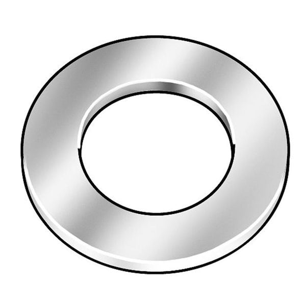 Flat Washer, Fits Bolt Size #8 , Stainless Steel Plain Finish, 100 PK