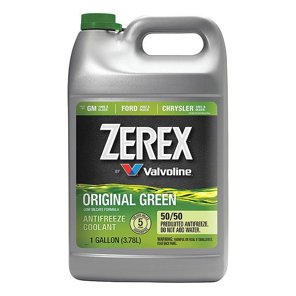 Antifreeze Coolant, Bottle, 1 gal, Ready to Use, Pre-Diluted 50/50, IAT, Ethylene Glycol, Green