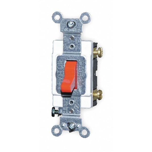 Wall Swtch, 1-Pole, 120/277V, 20A, Red, Toggl