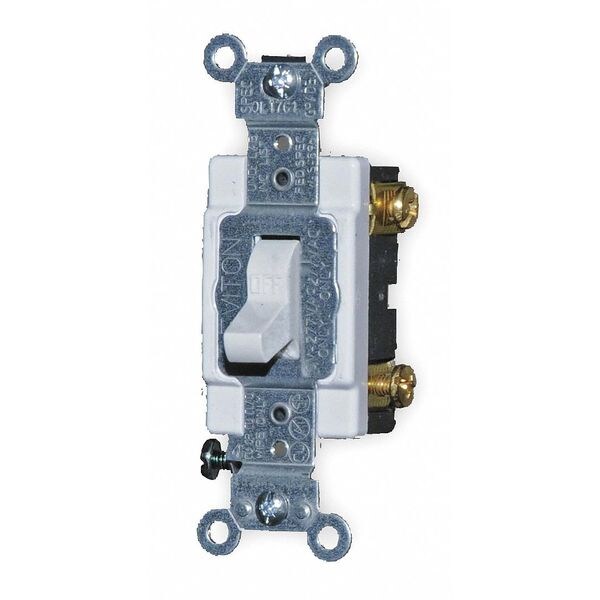 Wall Swtch, 1-Pole, 120/277V, 20A, Wht, Toggl