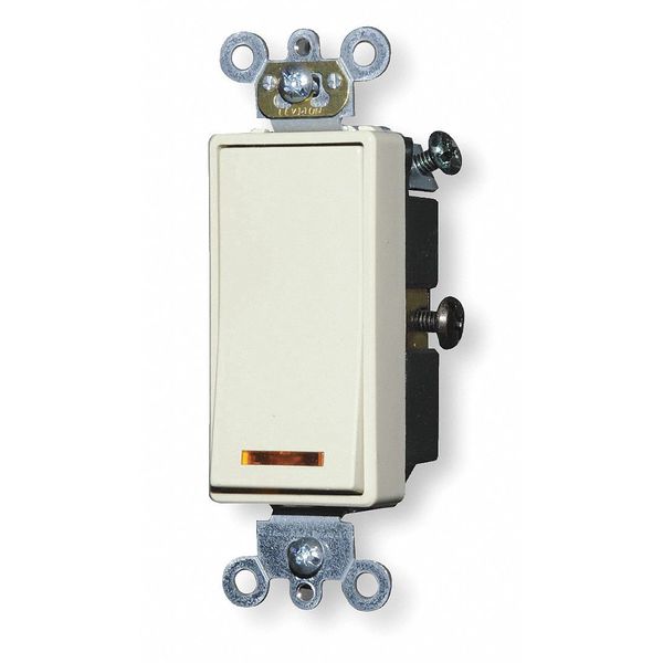 Illuminated Wall Switch, 1-Pole, 20A, Ivory