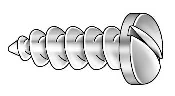 Sheet Metal Screw, #12 x 7/8 in, Zinc Plated Steel Pan Head Slotted Drive, 100 PK