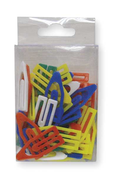 Paper Clip, 1 1/2In, Asrt, Plstc, PK50