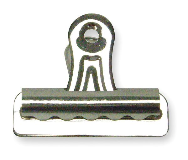 Bulldog Clip, 1 1/4 In W, Silver, PK36