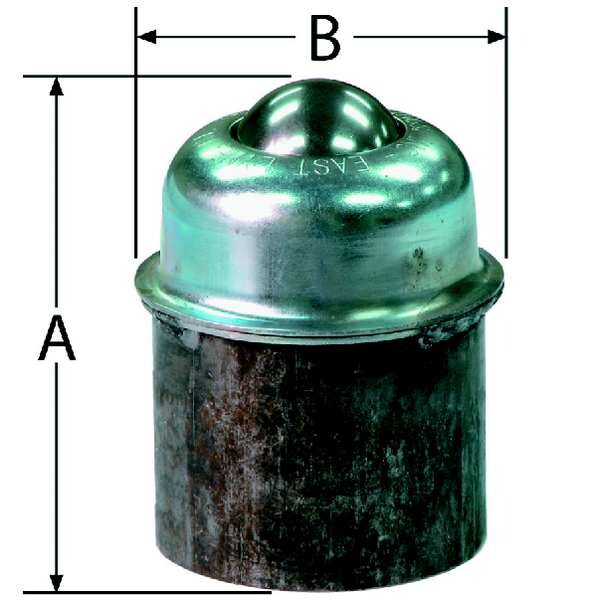 Ball Transfer, Pipe Mnt, 1-1/2In Ball Dia