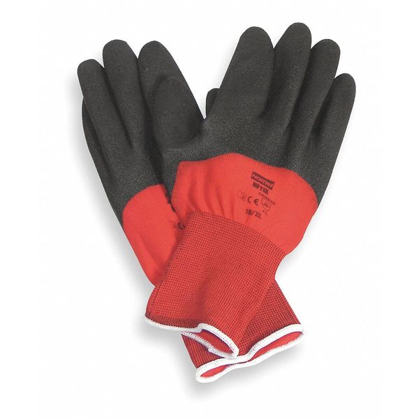 PVC Coated Gloves, 3/4 Dip Coverage, Red, XS, PR