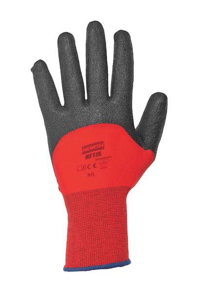 PVC Coated Gloves, 3/4 Dip Coverage, Red, XS, PR