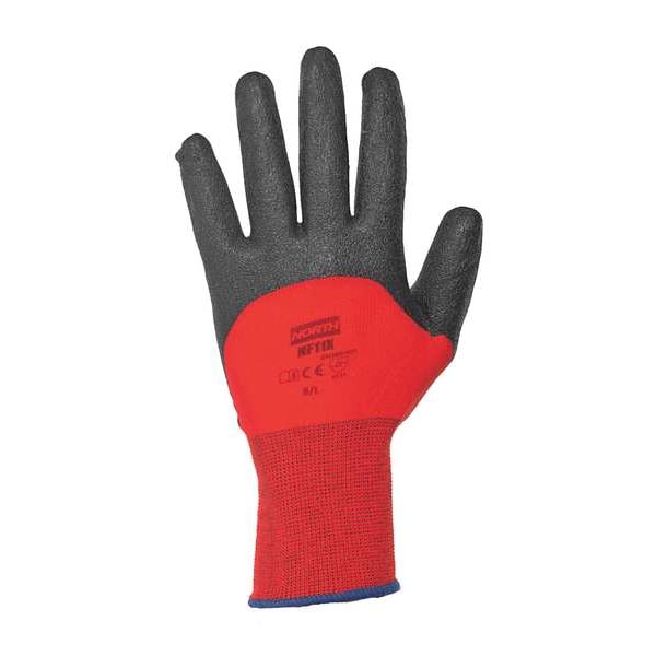 PVC Coated Gloves, 3/4 Dip Coverage, Red, 2XL, PR