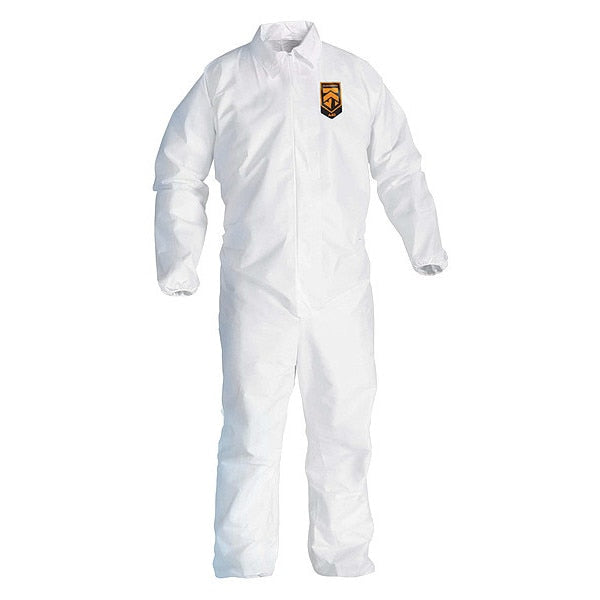 Collared Disposable Coveralls, 25 PK, White, KleenGuard A40, Zipper