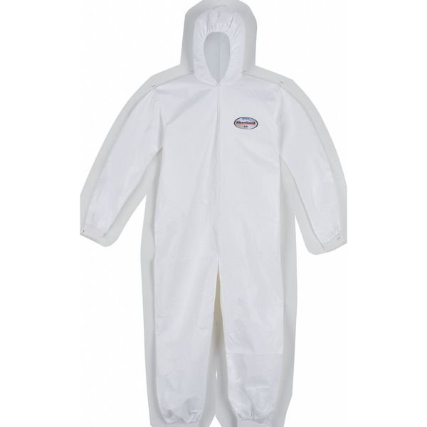 Hooded Disposable Coveralls, 25 PK, White, KleenGuard A40, Zipper