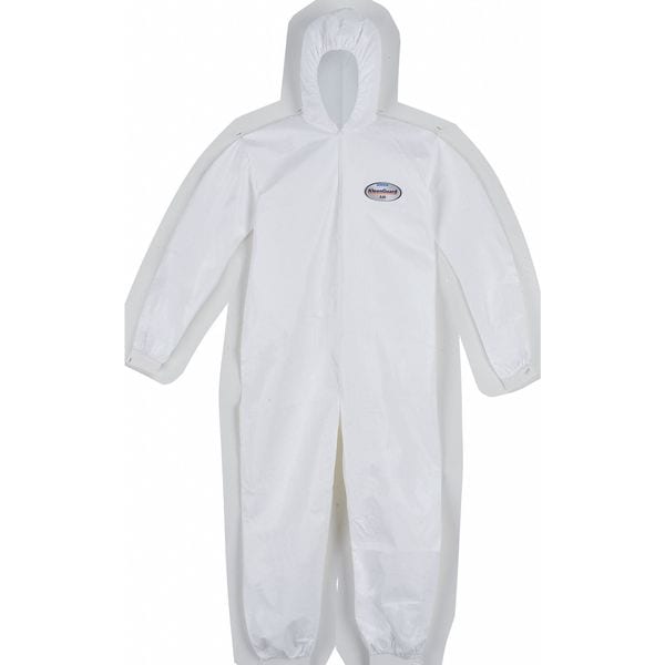 Hooded Disposable Coveralls, 25 PK, White, KleenGuard A40, Zipper