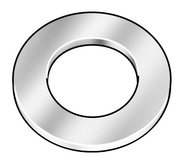 Flat Washer, Fits Bolt Size M16 , Steel Plain Finish, 50 PK
