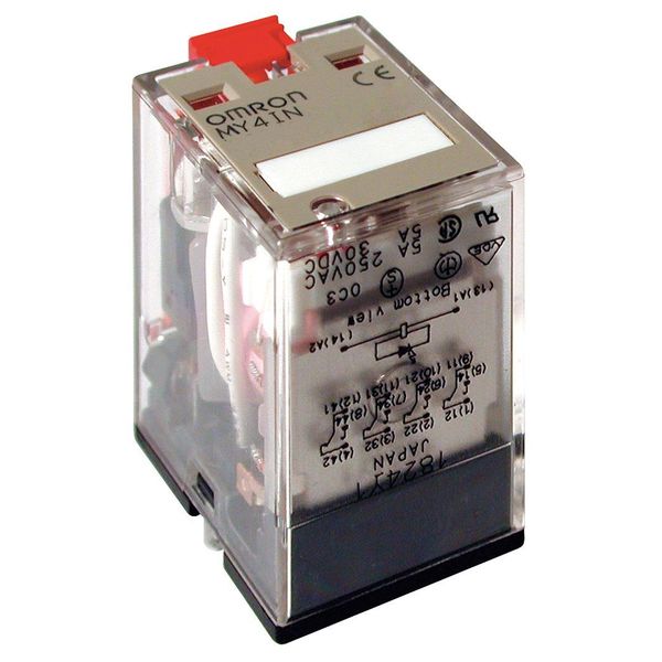 General Purpose Relay, 24V AC Coil Volts, Square, 14 Pin, 4PDT
