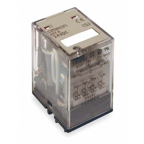 General Purpose Relay, 12V DC Coil Volts, Square, 14 Pin, 4PDT