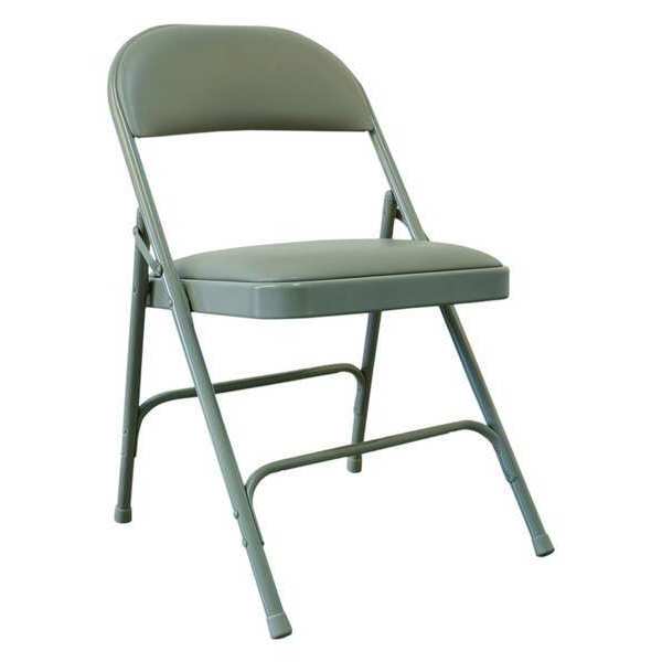 Steel Chair with Vinyl Padded, Beige