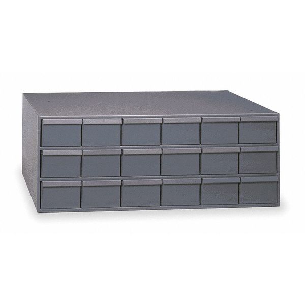 Drawer Bin Cabinet with 18 Drawers, Prime Cold Rolled Steel, 33 3/4 in W x 12 3/4 in H x 12 1/4 in D