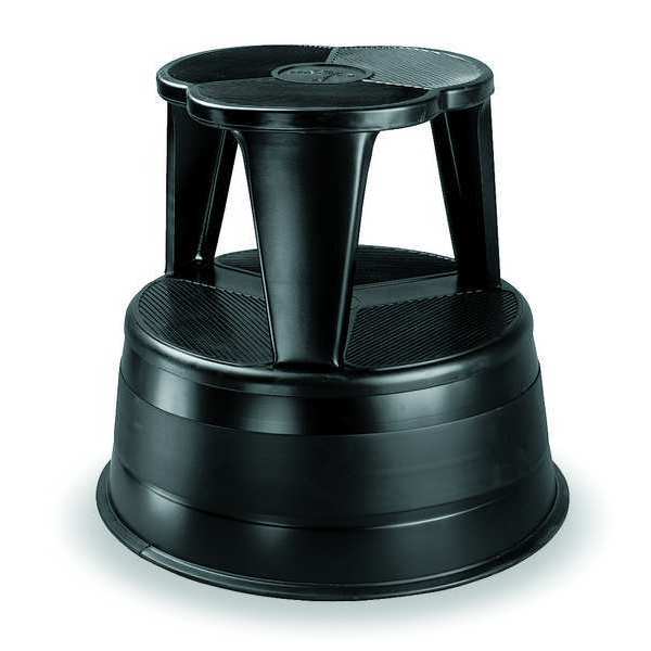 2 Steps, Steel Step Stool, 350 lb. Load Capacity, Black