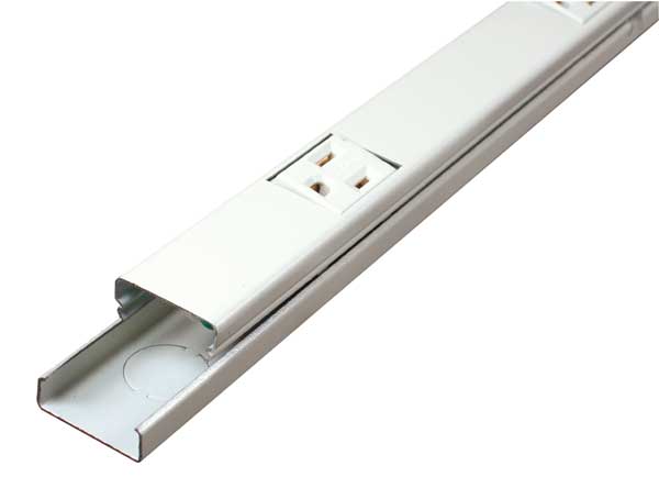 Prewired Raceway, 12 Outlets, Aluminum