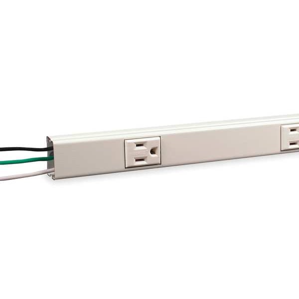 Prewired Raceway6 Outlets, 6 Ft. L, Ivory