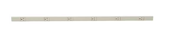 Prewired Raceway, 6 Outlets, Steel