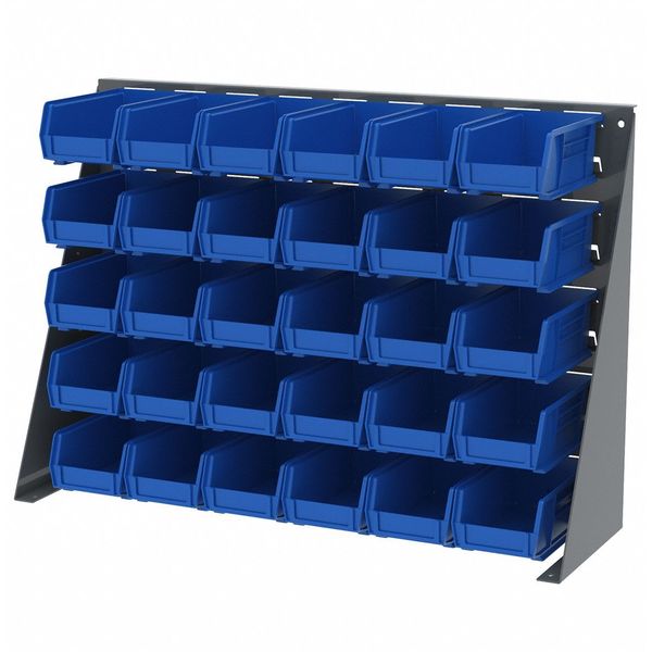 Steel Louvered Bench Rack, 28 in W x 8 9/16 in D x 20 in H, Gray
