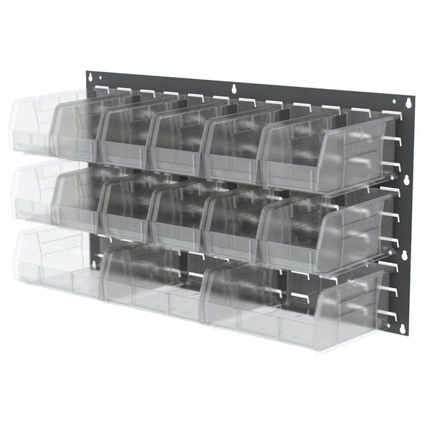 Steel Louvered Panel, 36 in W x 5/16 in D x 20 in H, Gray