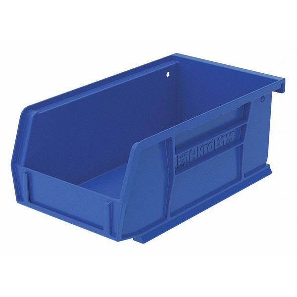 Hang and Stack Storage Bins, Label Holder, Blue, 7 3/8 in L x 4 1/8 in W x 3 in H
