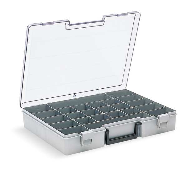 Adjustable Compartment Box with 9 to 24 compartments, Plastic, 15 1/2 in H x 11 3/4 in W