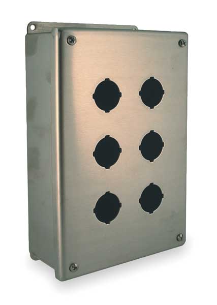 Pushbutton Enclosure, 30mm, 6 Holes, Steel