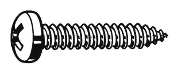 Sheet Metal Screw, #10 x 1/2 in, Zinc Plated Steel Pan Head Phillips Drive, 100 PK