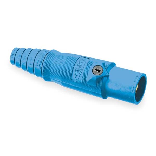 Connector, Double Set Screw, Blu, Male