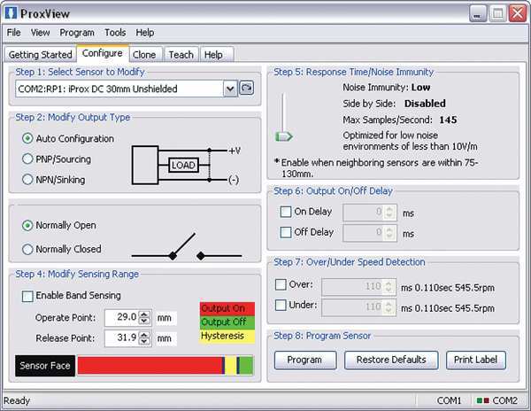 Programming Software, F/ iProx E59 Sensor
