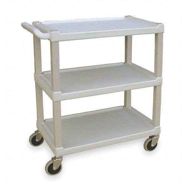 Aluminum/Polyethylene Utility Cart, 3 Shelves, 300 lb