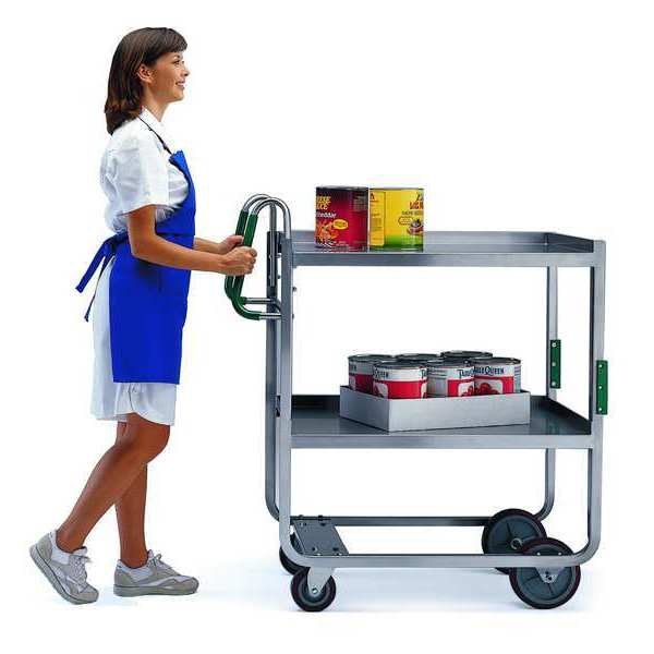 Stainless Steel Ergo-One Series 2-Shelf Cart;1,000 lb Capacity, 21