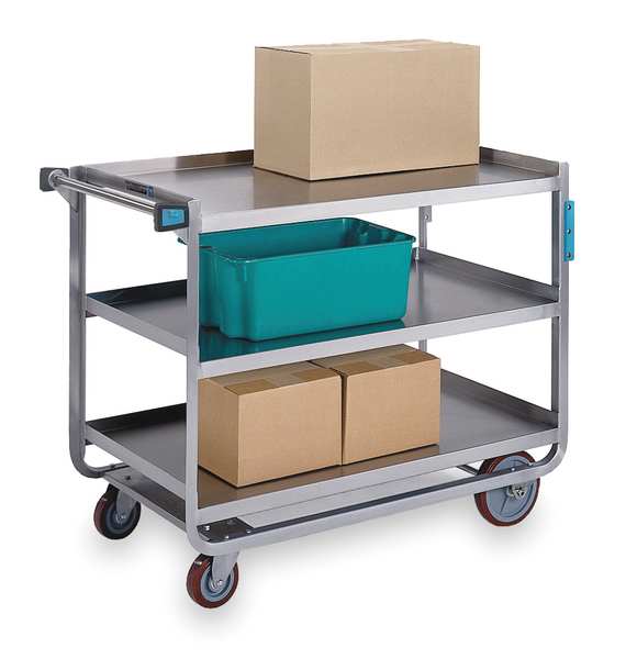 Stainless Steel Utility Cart; 1,000 Lb Capacity, 2 Shelf, 24