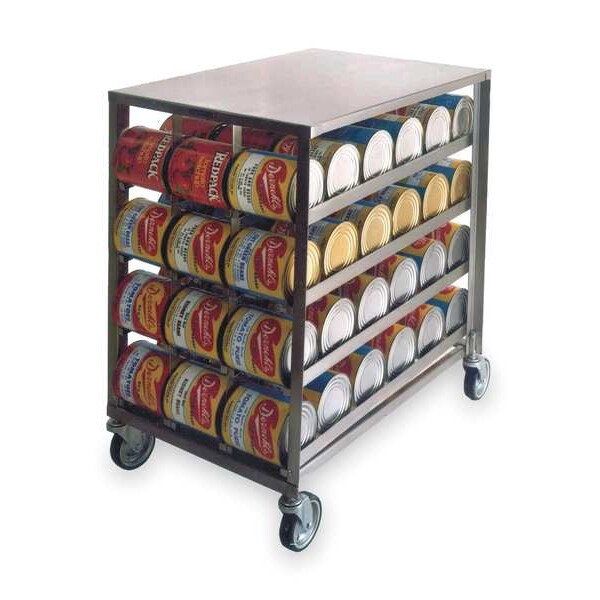 Stainless Steel Can Rack, Mobile - (72) 10# Cans or (96) 5# Cans