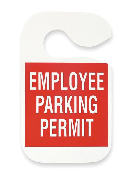 Employee Parking Permit, Red, PK5