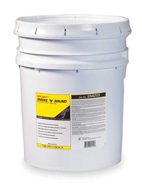 Smoke and Acoustical Spray, 5 gal., White