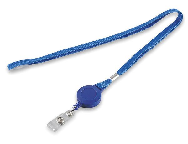 Flat Neck Cord and Reel, Blue