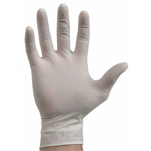 Disposable Gloves, Natural Rubber Latex, Powder Free, Natural, M, 100 PK