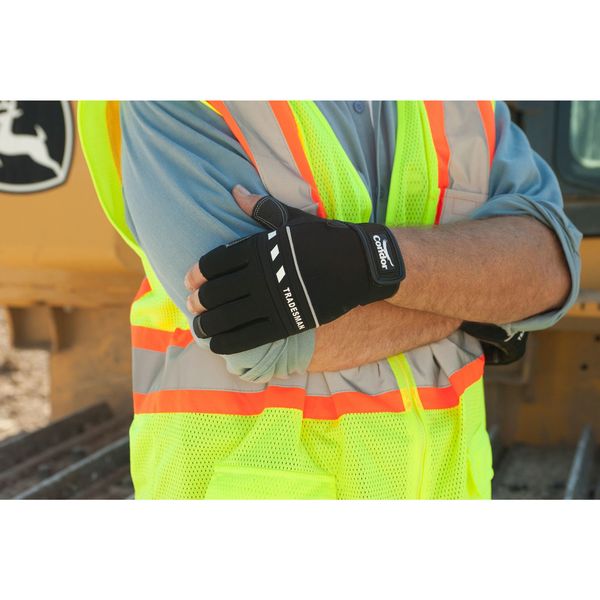 Mechanics Gloves, 2XL, Black, Spandex, Neoprene