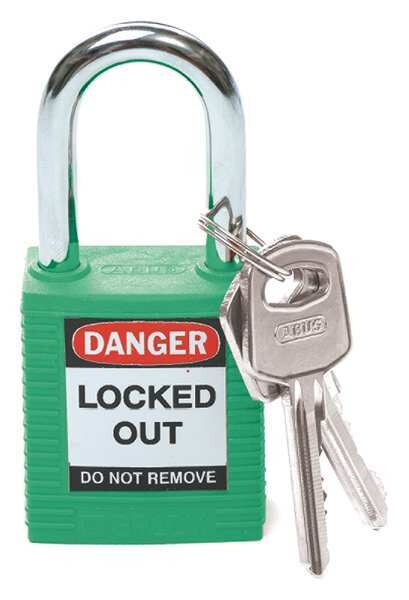 Lockout Padlock, KD, Green, 1-3/4