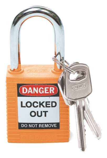 Lockout Padlock, KD, Orange, 1-3/4