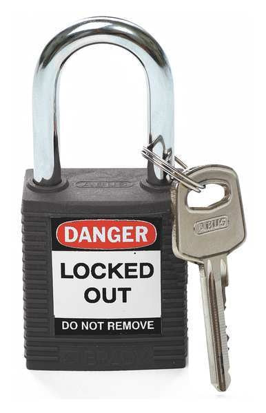 Lockout Padlock, KD, Black, 1-3/4
