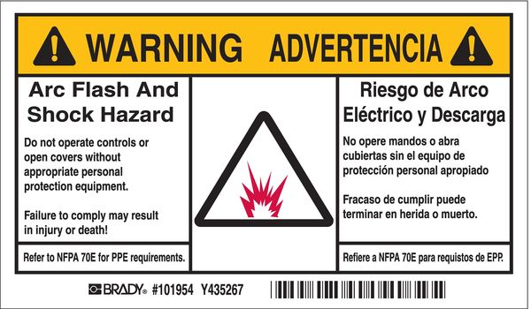 Arc Flash Protection Label, PK5