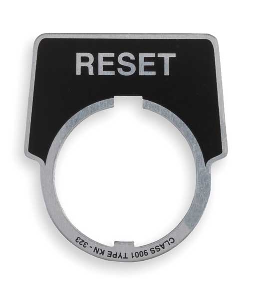 Legend Plate, Reset, White/Black