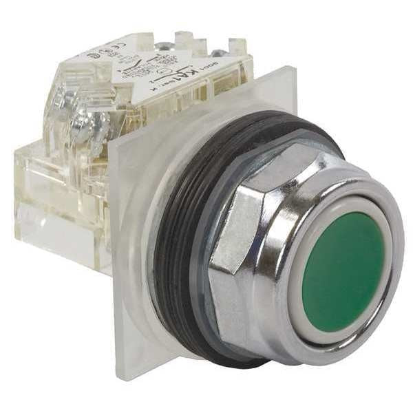 Non-Illuminated Push Button, 30 mm, 1NO, Green