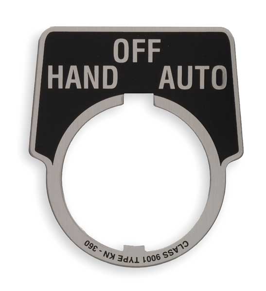 Legend Plate, Hand/Off/Auto, White/Black
