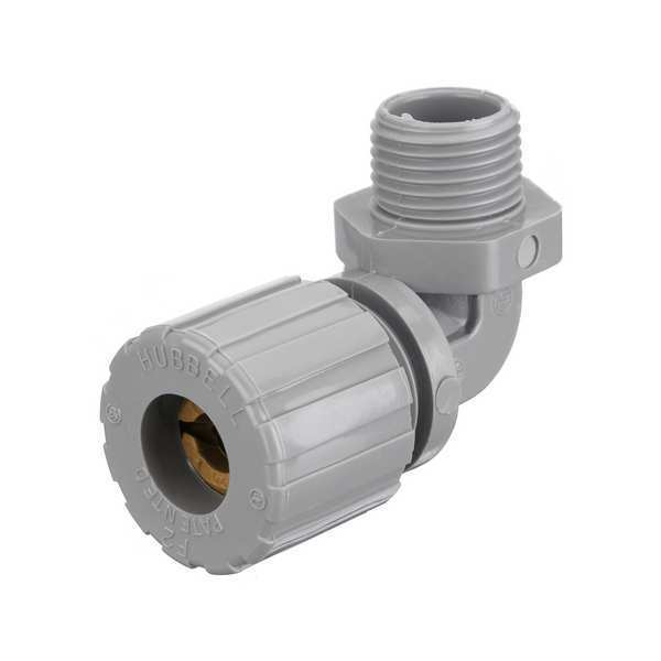 Liquid Tight Connector, 1/2in., 90 deg, Org