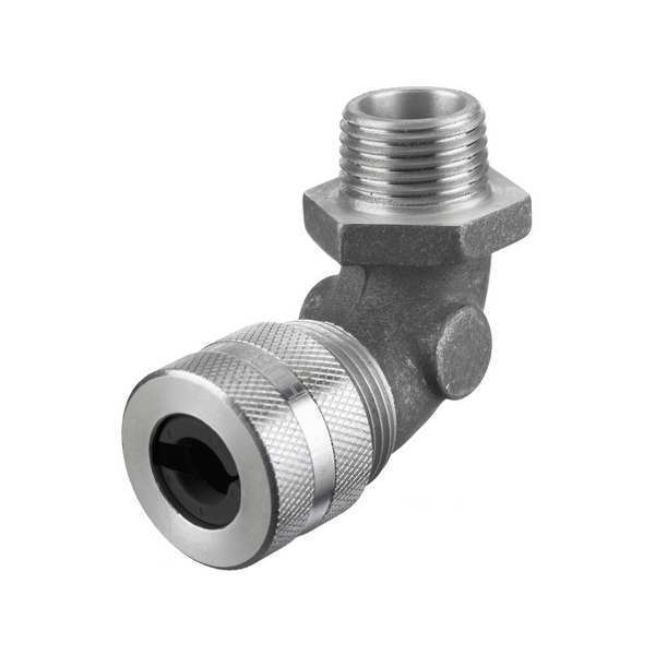 Liquid Tight Connector, 3/8in., 90 deg, Blk